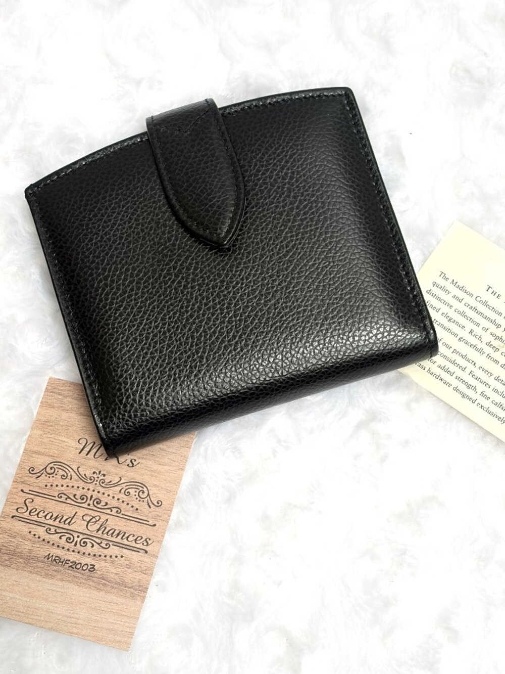 Vintage Coach Madison Compact Clutch, Black Leather, Style 4485, 1996 - NWOT